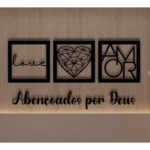 Kit Quadros “Abençoado por Deus” na Shopee